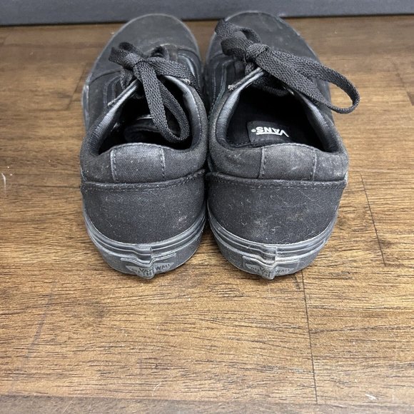 Vans Old Skool Triple Black Low Top Lace Up Shoes Size 4.5 - Picture 4 of 6